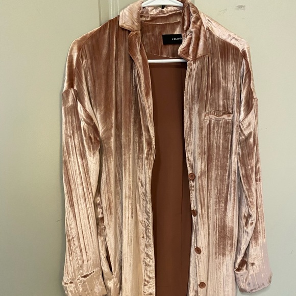 J Brand Blush Velvet Duster - Picture 3 of 5